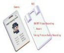 ID card or access control card with built in camera dvr and microphone for surveillance